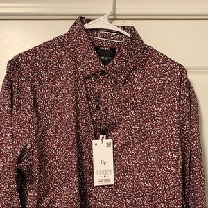 Denim and flower button up